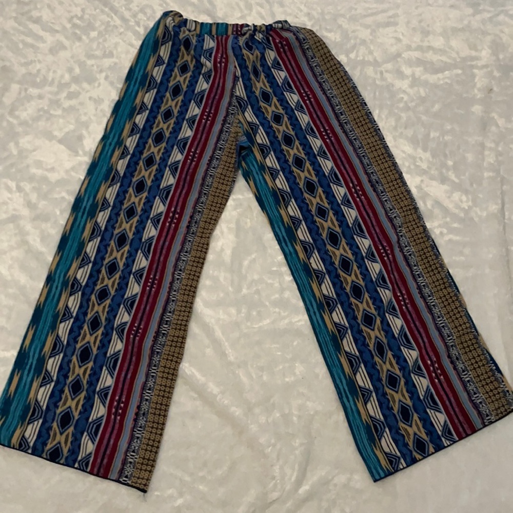 womens wide flared leg pants w/ elastic waistband